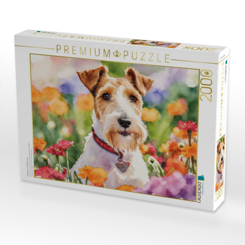 Foxterrier Im Blütenmeer