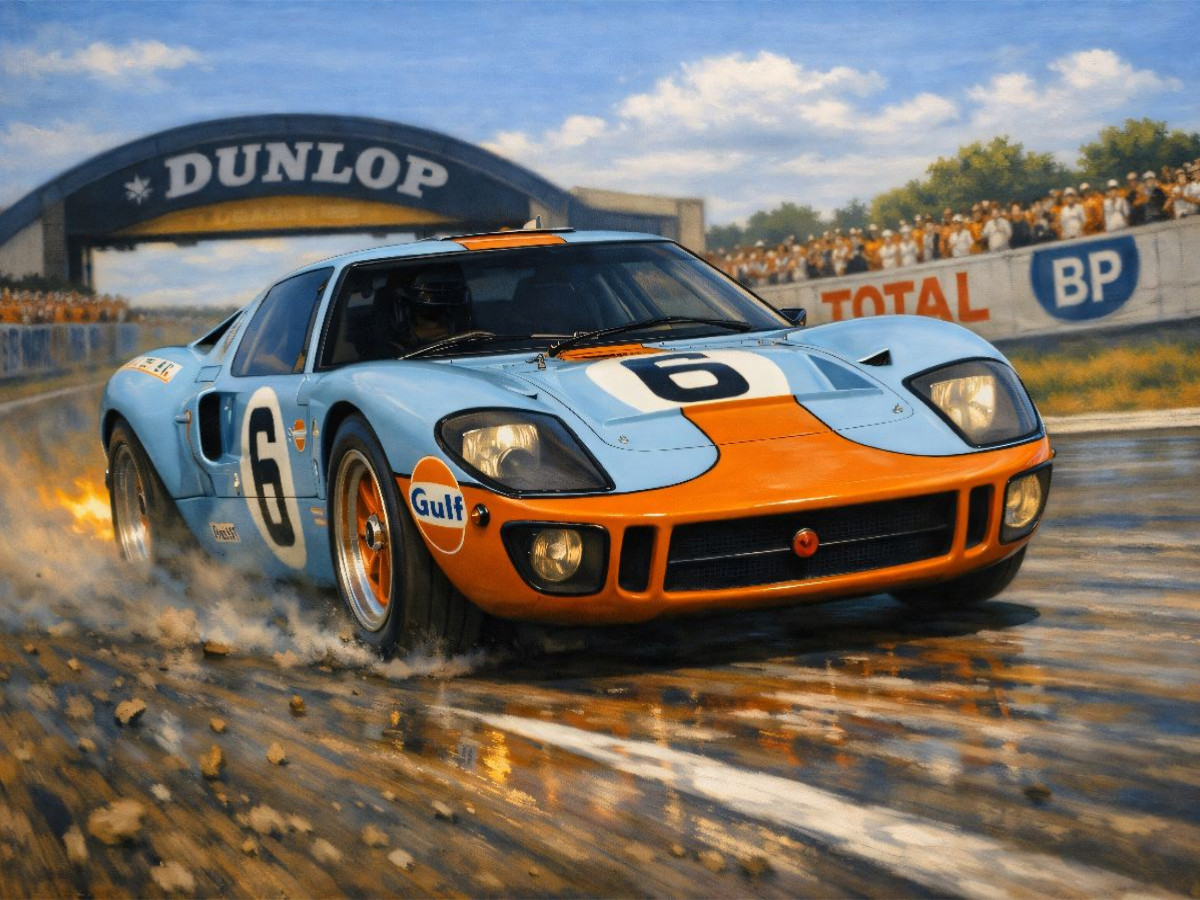 In der vorletzten Kurve sicherte Jacky Ickx nach 24 Stunden den Sieg für Ford in Le Mans.