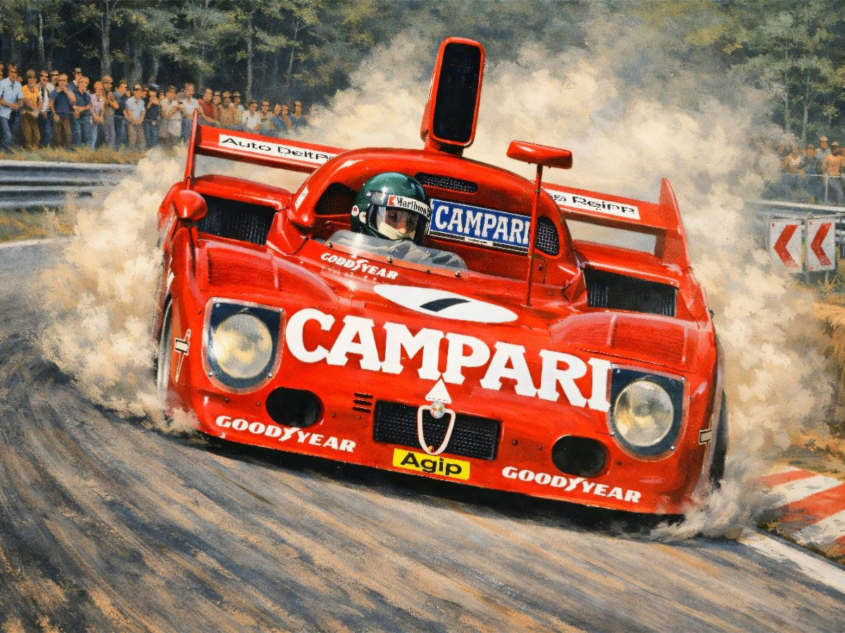 1000-km-Rennen auf dem Nürburgring 1975 - Sieg für Jacques Laffite und Arturo Merzario im Alfa Romeo T33/TT/12.