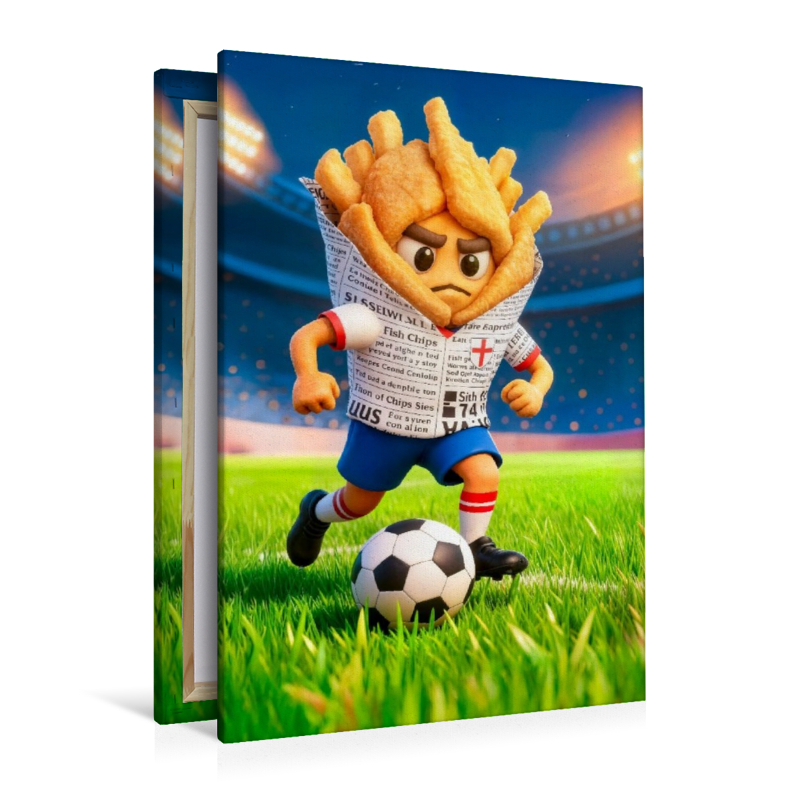 England Fish and Chips Fußballer in farbenfroher Stadionszene