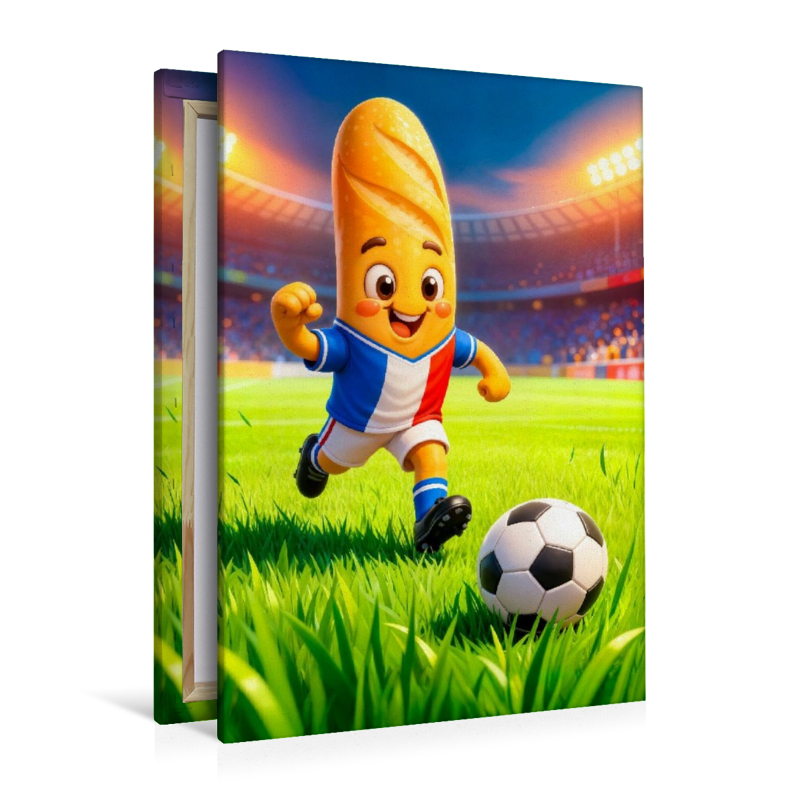 ranzösisches Baguette Fußballer in lebendiger Stadionszene
