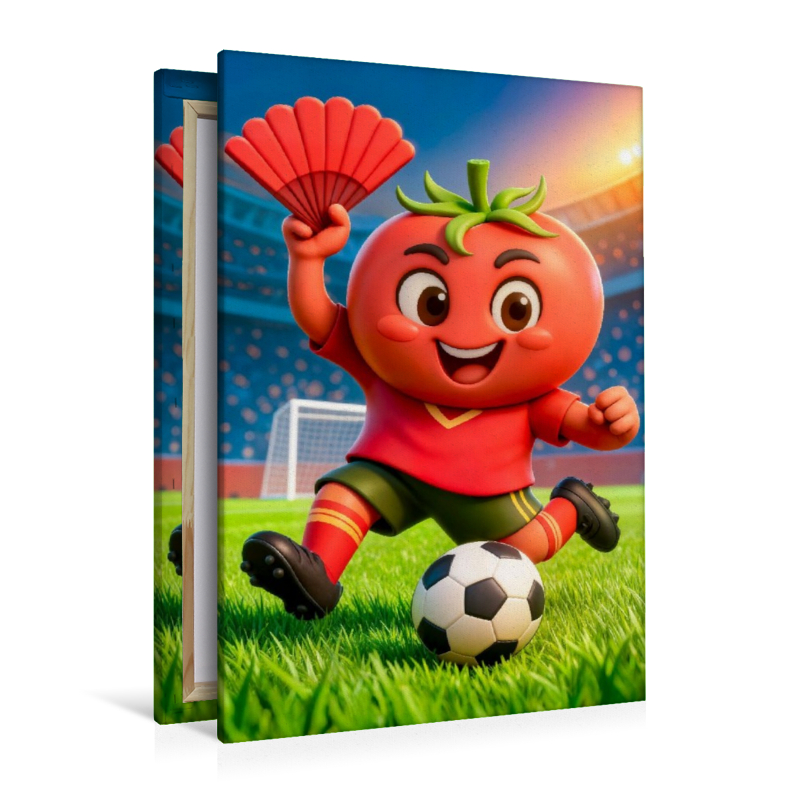 Spanische Tomate zeigt humorvolle Fußballpower in lebendiger Stadionszene