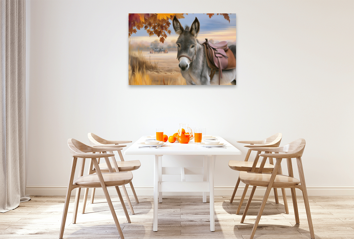 Esel im Herbst