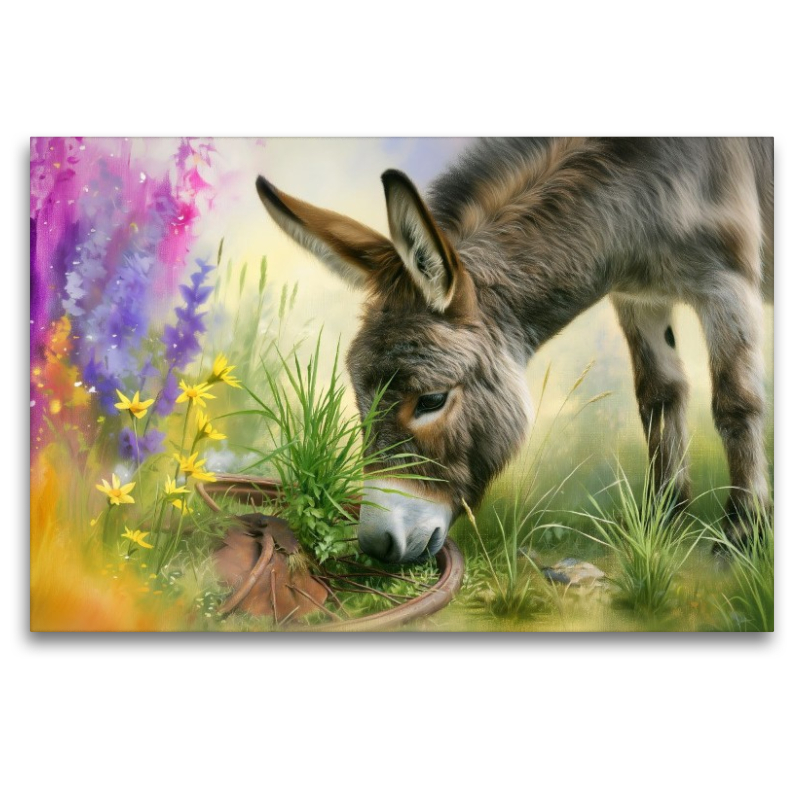 Esel frisst Gras