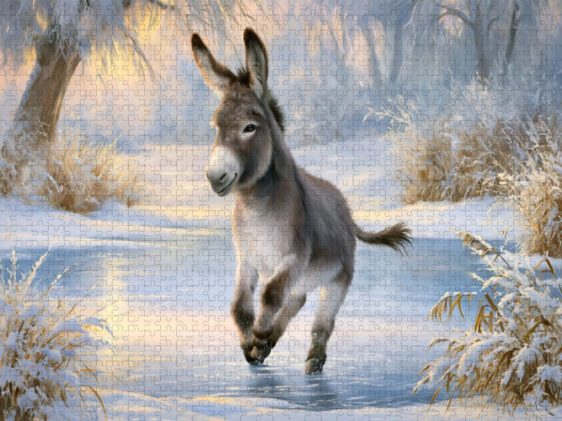 Esel auf dem Eis
