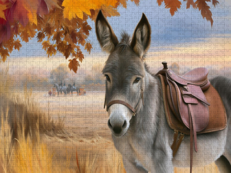Esel im Herbst