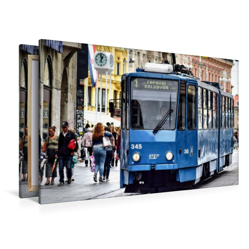 Eine Tatra KT4YU-Straßenbahn in Zagreb.