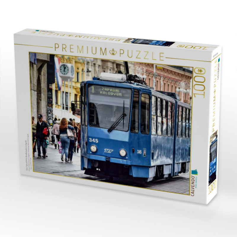 Eine Tatra KT4YU-Straßenbahn in Zagreb.