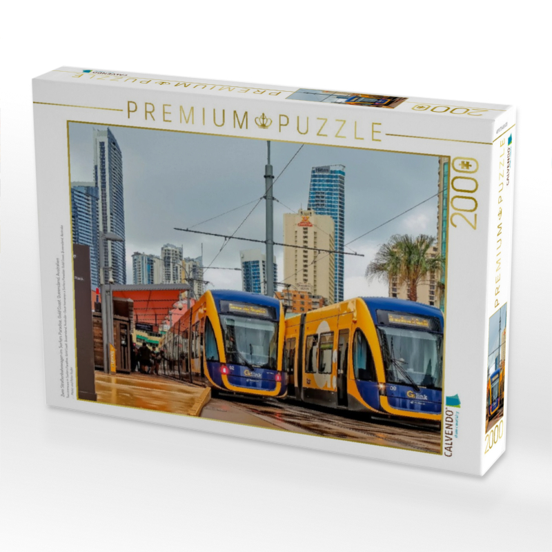 Zwei Straßenbahnwagen im Surfers Paradise, Gold Coast, Queensland, Australien