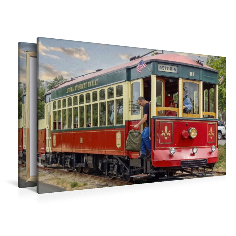 Diese historische Straßenbahn ist Teil der Astoria Riverfront Trolley-Flotte in Astoria, Oregon
