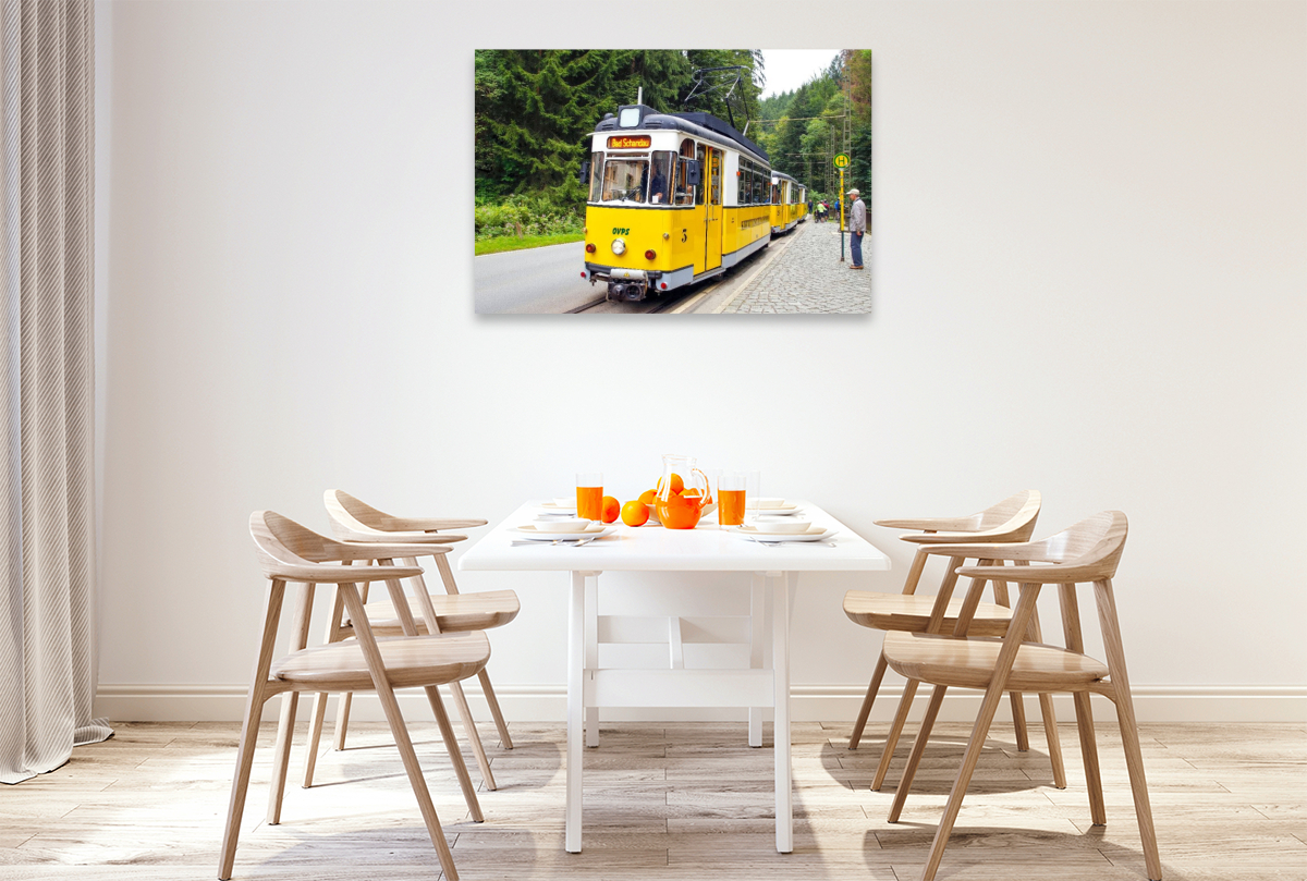 Die Kirnitzschtalbahn - eine historische Überlandstraßenbahn, sie verbindet seit 1898 Bad Schandau mit dem Lichtenhainer Wasserfall