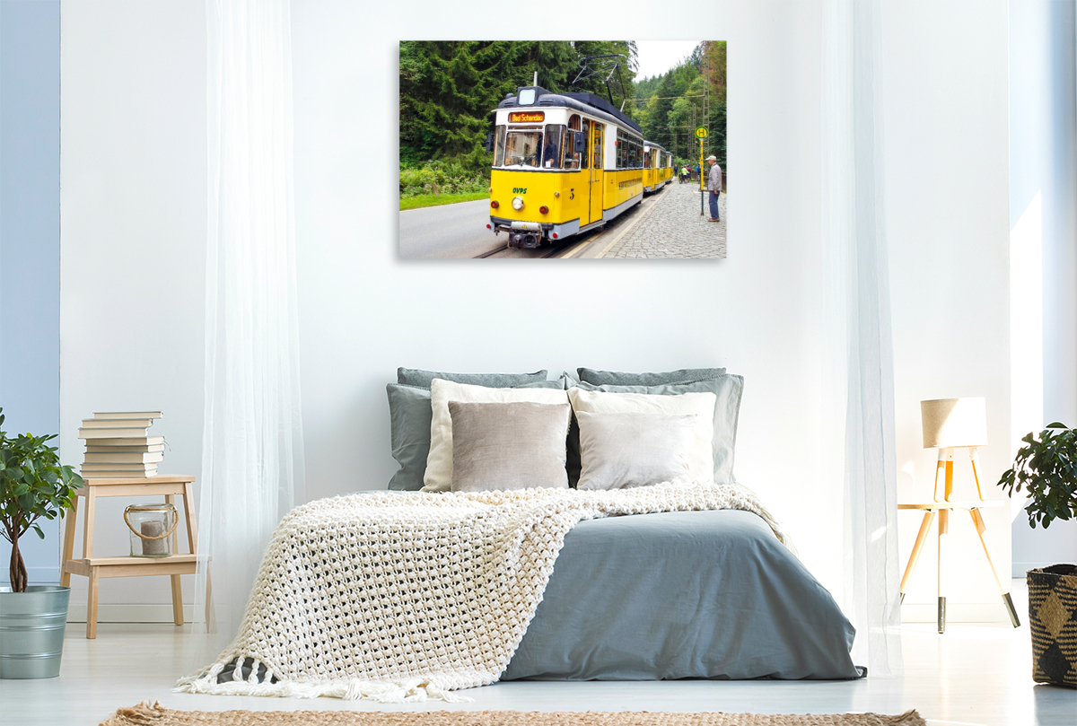 Die Kirnitzschtalbahn - eine historische Überlandstraßenbahn, sie verbindet seit 1898 Bad Schandau mit dem Lichtenhainer Wasserfall