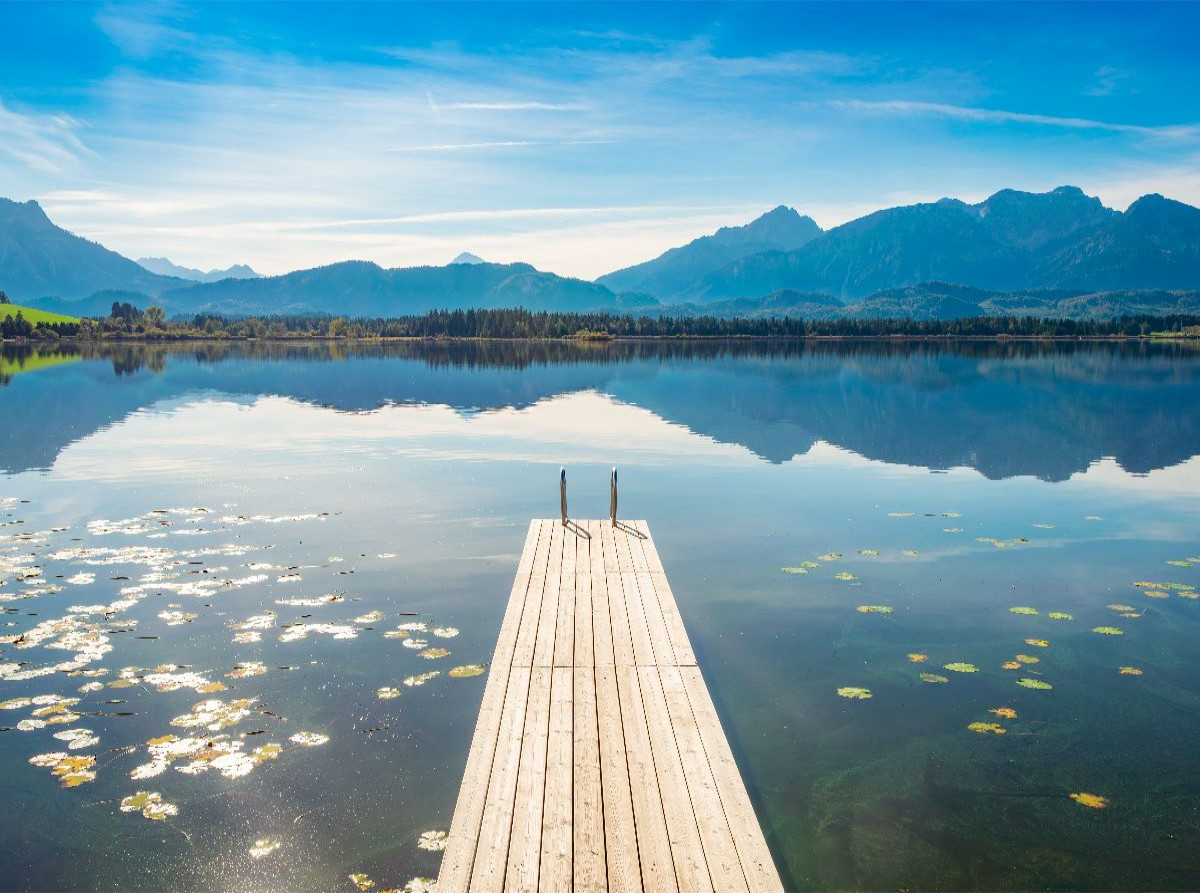Hopfensee mit Allgäuer Alpen