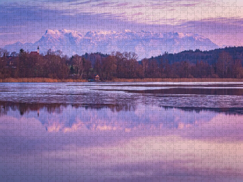 Abtsdorfer See mit Berchtesgadener Alpen
