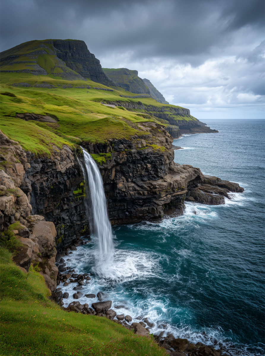 Färöer – Múlafossur Wasserfall