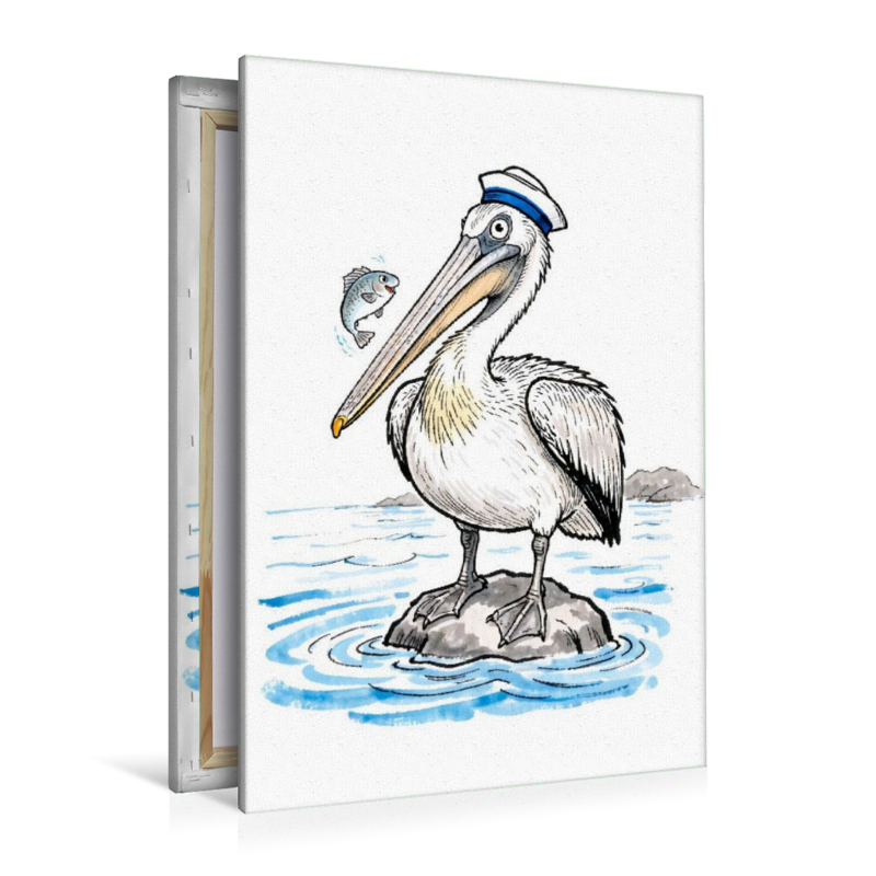 Pelikan mit Matrosenmütze - Fang des Tages