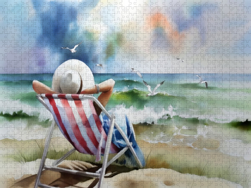Am Meer sitzen