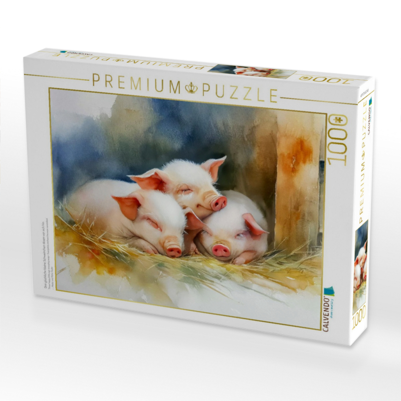 Drei glückliche kleine Schweinchen dösen vor sich hin