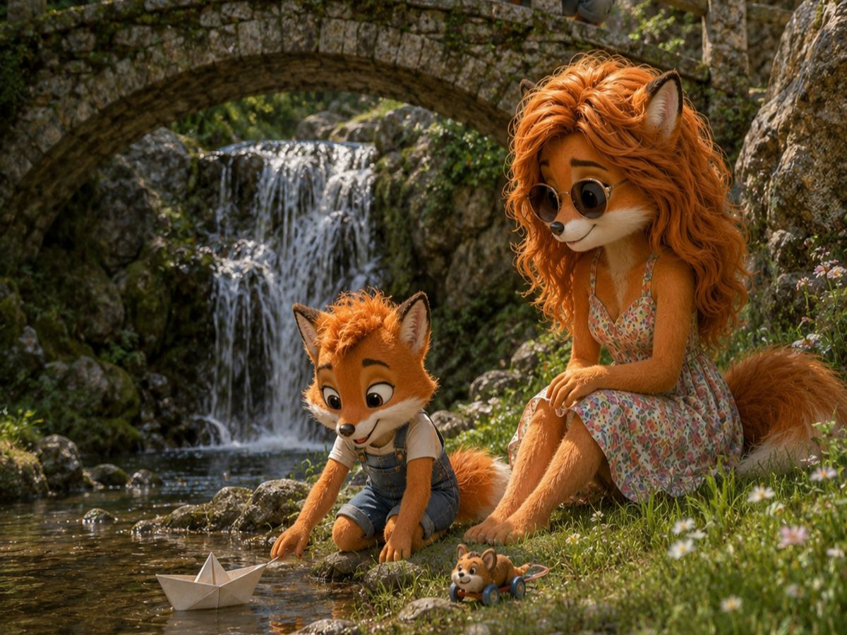 Der kleine Fuchs und sein Papierboot