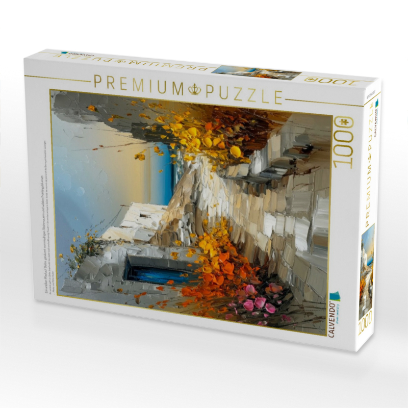 Ein antiker Pfad auf Delos, gesäumt von niedrigen Steinmauern und wilden Frühlingsblumen