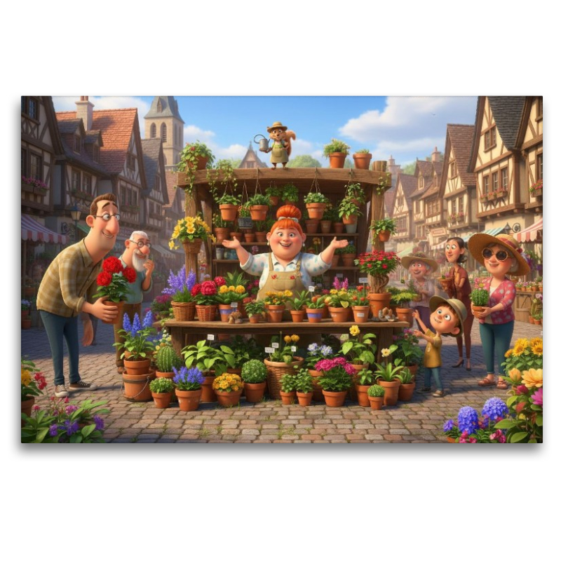 Grüne Daumen bevorzugt - Blumenhändlerin auf dem Markt