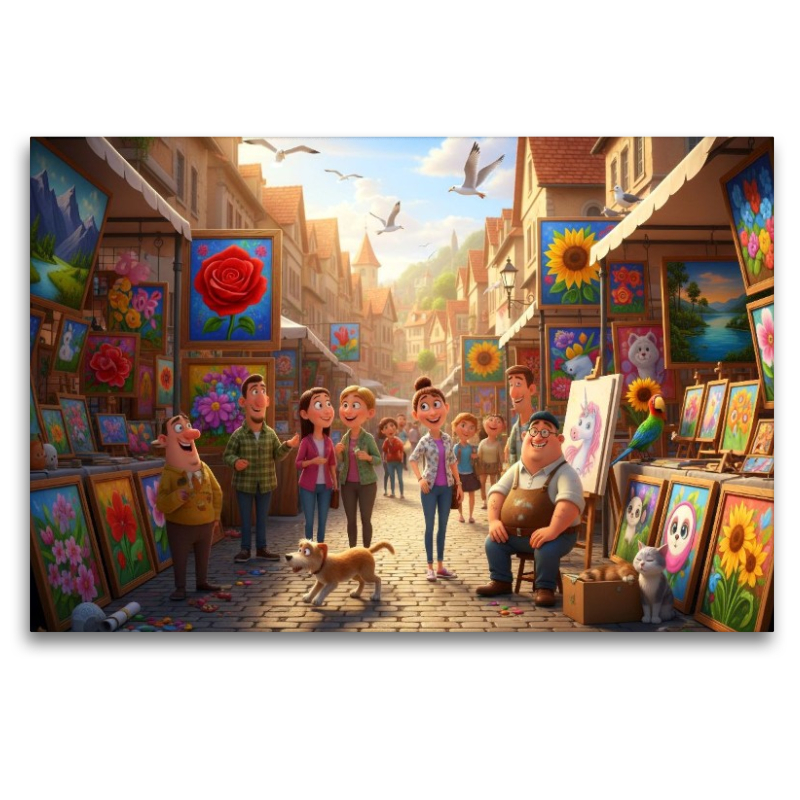 Kunst ist Ansichtssache - Kitschige Kunsthändler auf dem Markt