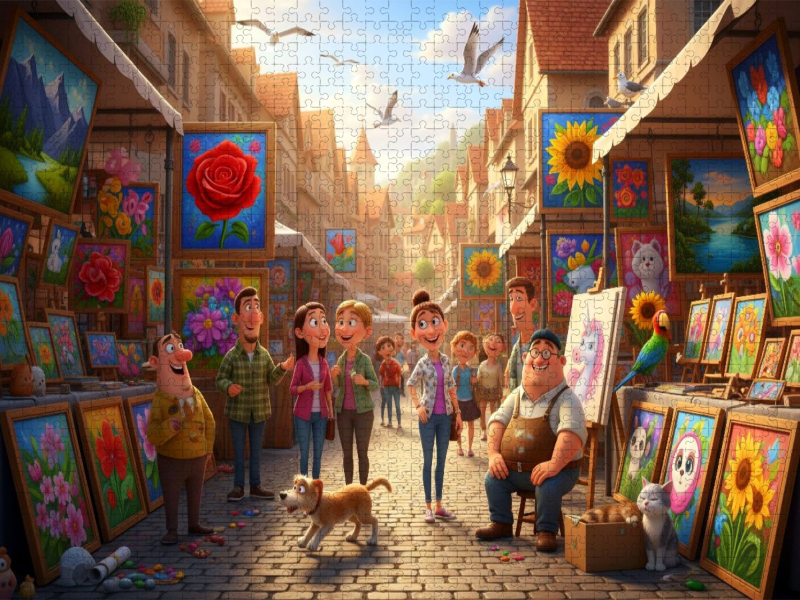 Kunst ist Ansichtssache - Kitschige Kunsthändler auf dem Markt