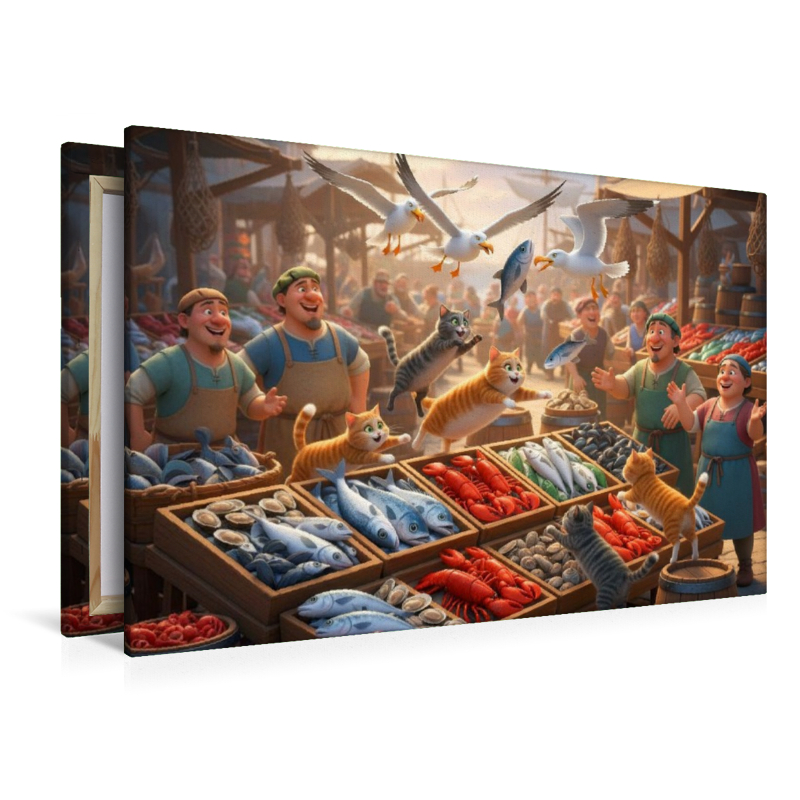 Fischfang mal anders - Katzen und Möwen auf dem Fischmarkt