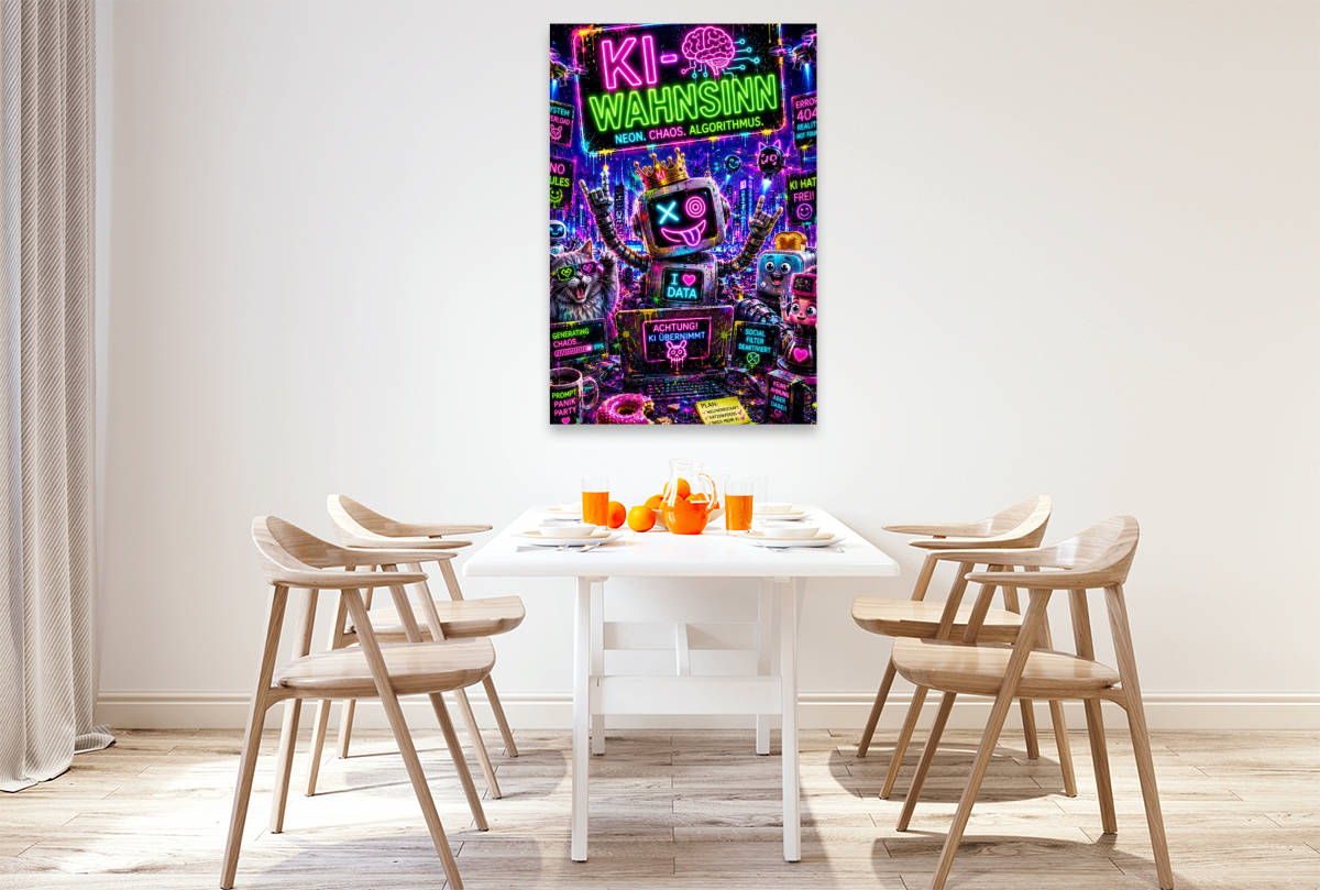 Ein Motiv aus dem Kalender KI - Wahnsinn. neon. chaos. algorithmus