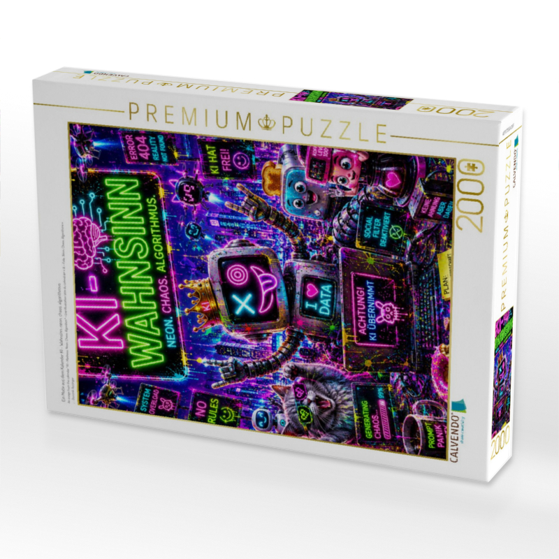 Ein Motiv aus dem Kalender KI - Wahnsinn. neon. chaos. algorithmus