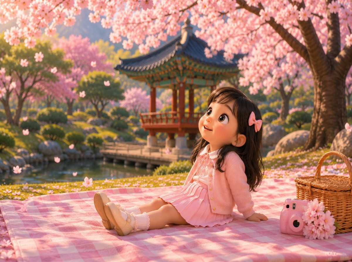 Kirschblüten Picknick in Seoul