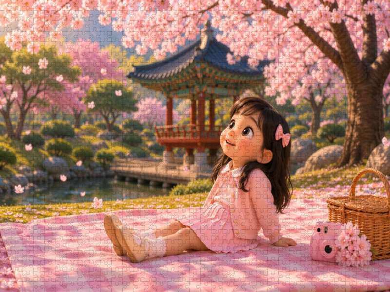 Kirschblüten Picknick in Seoul