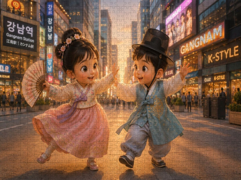 Tanz der Lichter in Gangnam
