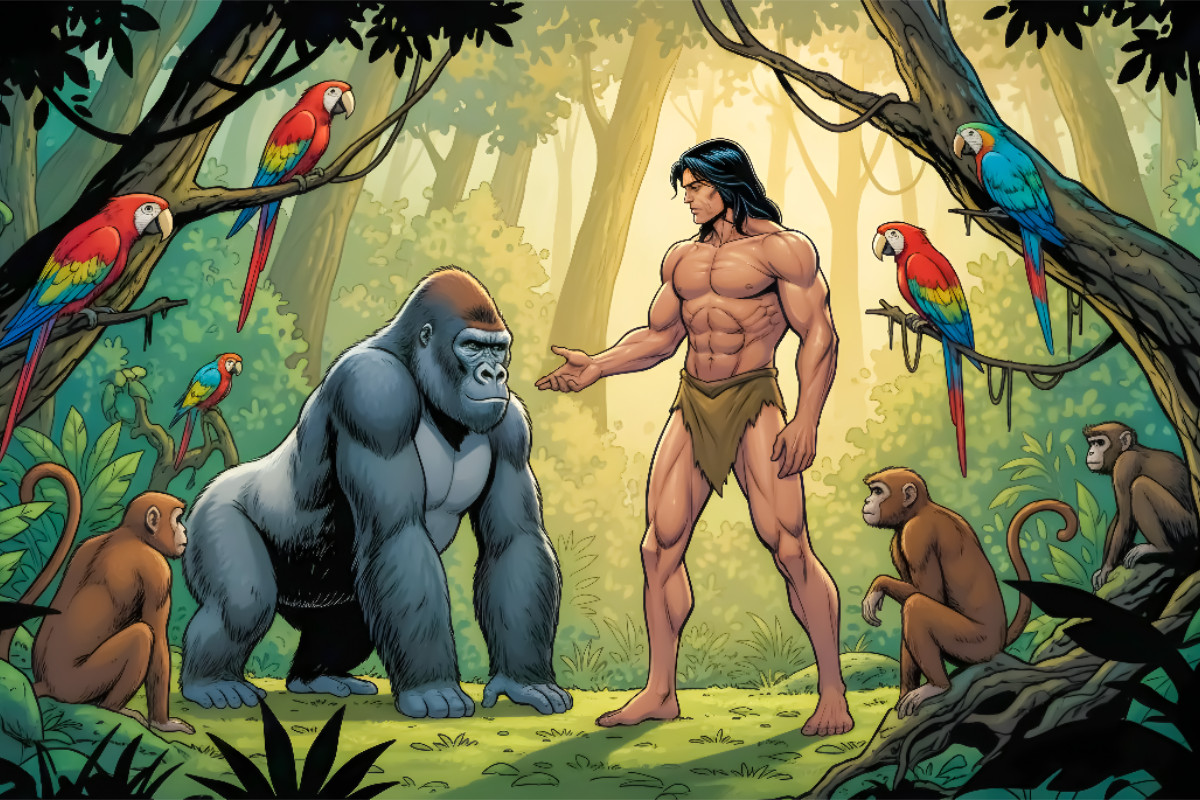 Tarzan wächst unter wilden Affen auf