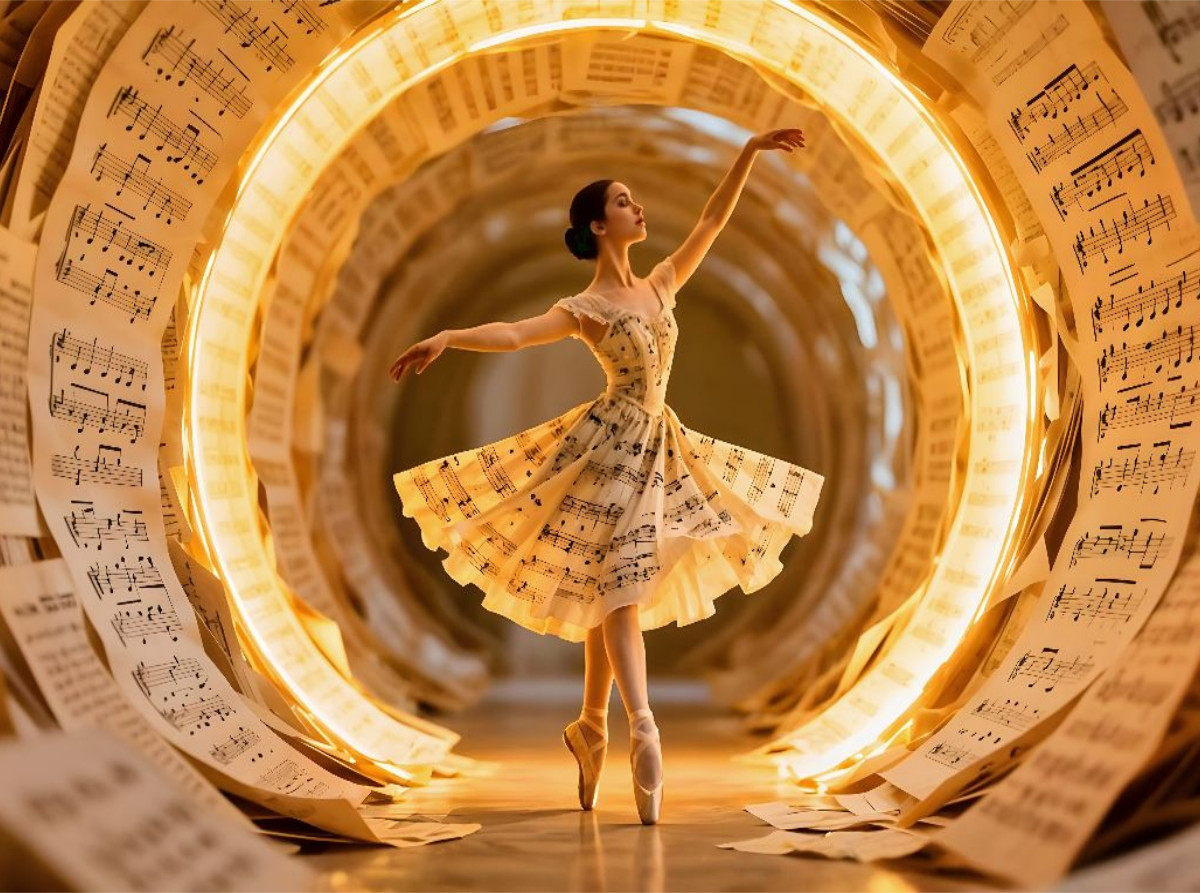 Ballerina im Notentunnel - Der erste Klang