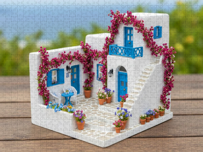 Griechenland - Miniaturhäuschen im Santorin Stil