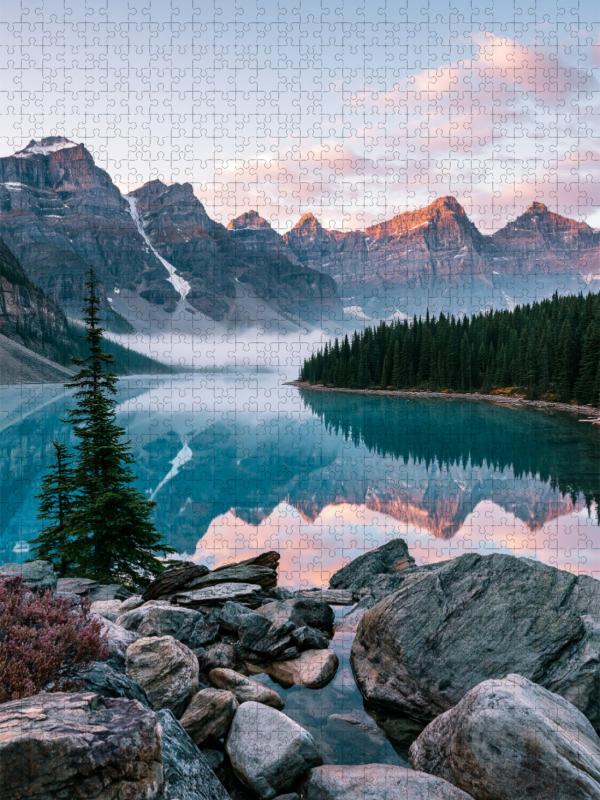 Moraine Lake, Kanada – Sonnenaufgang Spiegelung