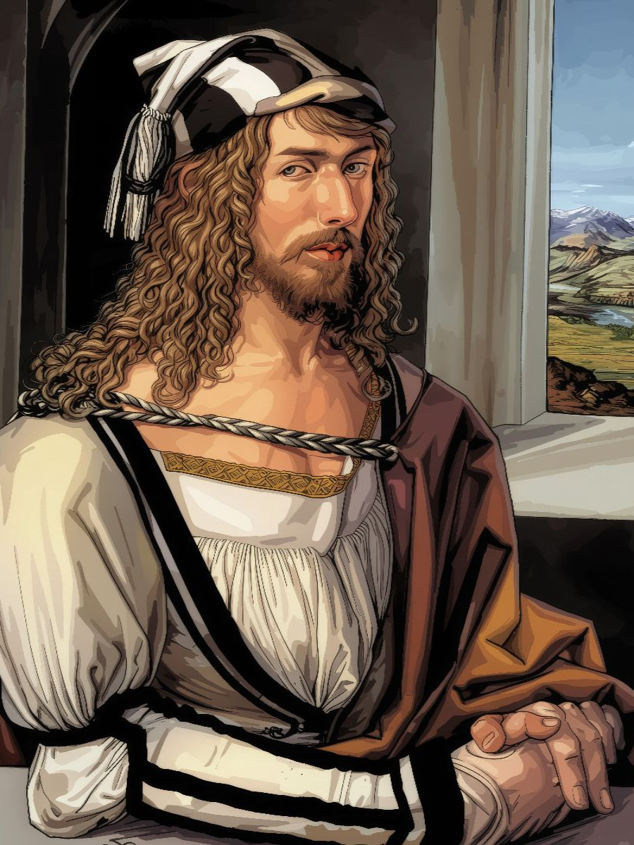Selbstbildnis mit Landschaft (Original: 1498)