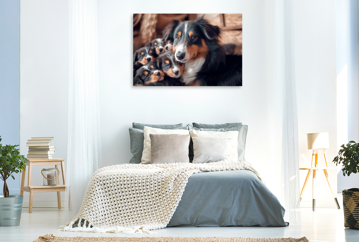 Niedliche Australian Shepherd Familie