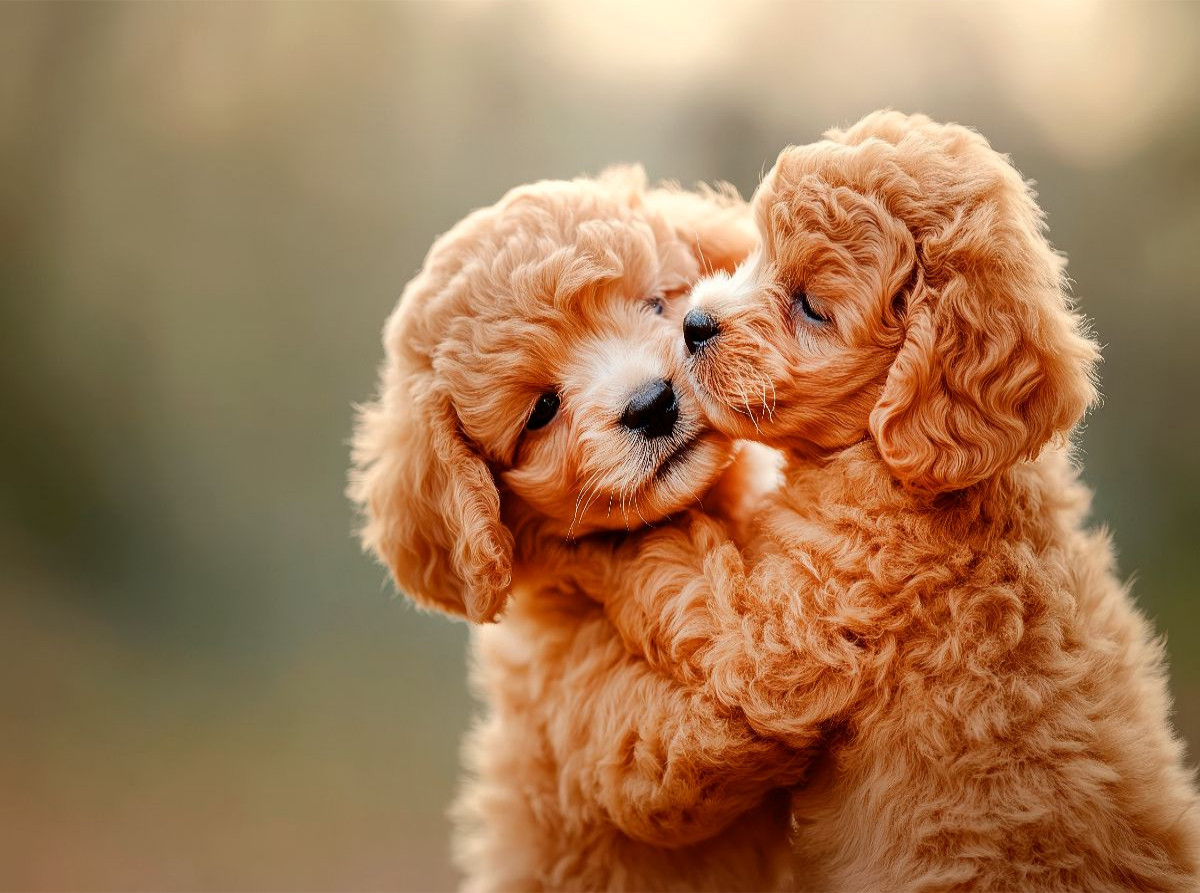 Unzertrennliche Maltipoo-Welpen