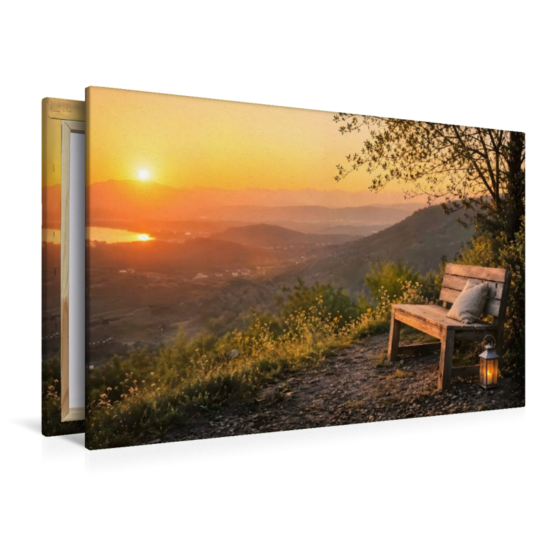 Goldene Stunde - Bank im Abendlicht