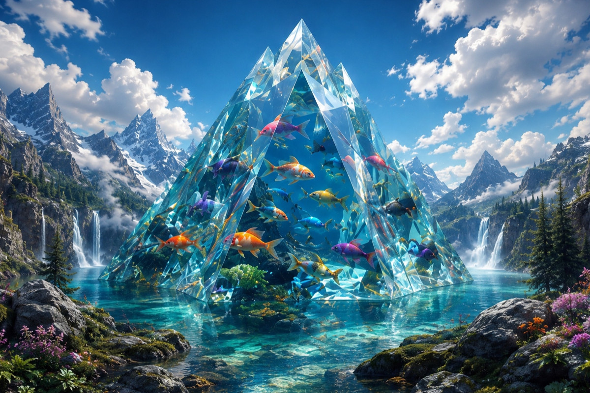 Die Kristallpyramide der Fische