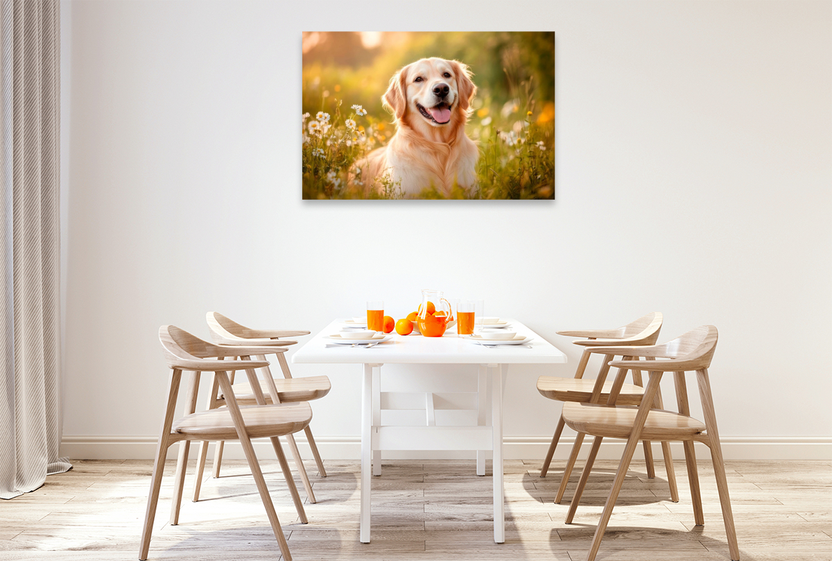 Golden Retriever im sommerlichen Abendlicht