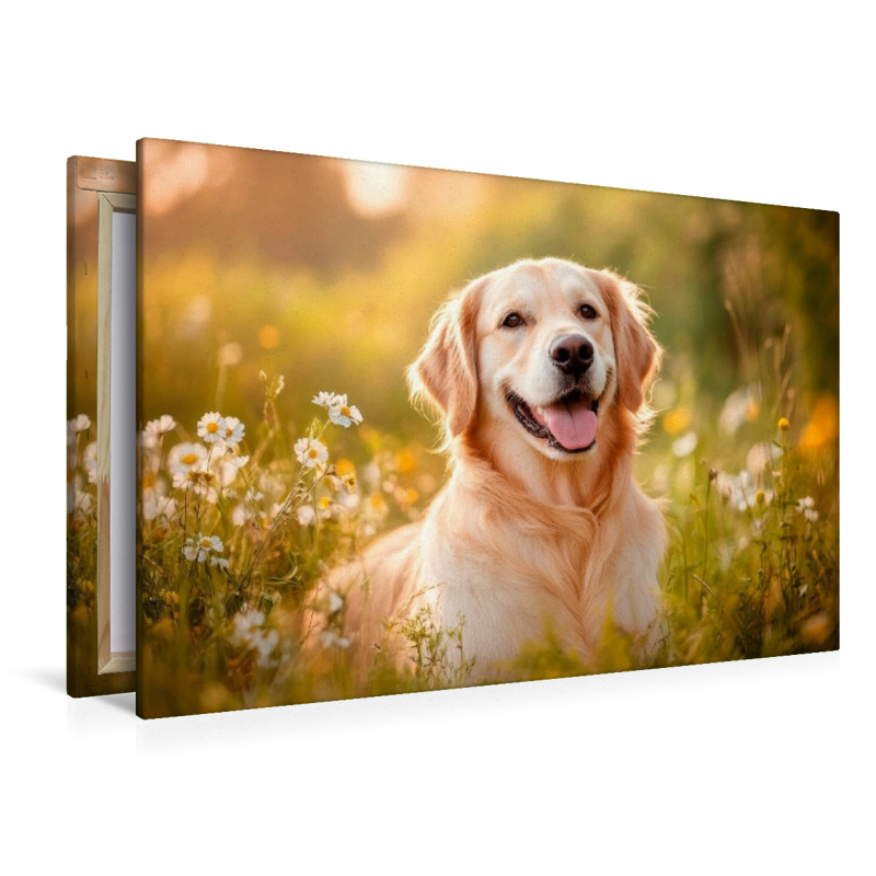 Golden Retriever im sommerlichen Abendlicht