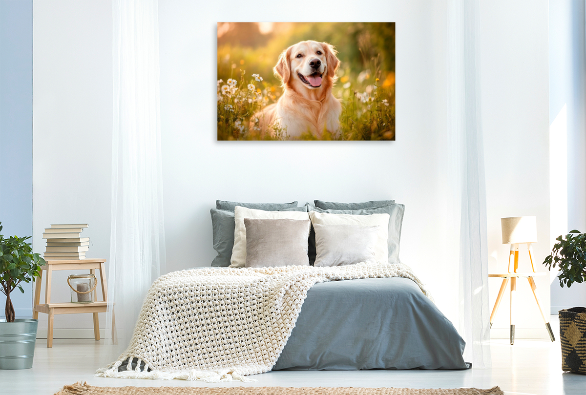 Golden Retriever im sommerlichen Abendlicht