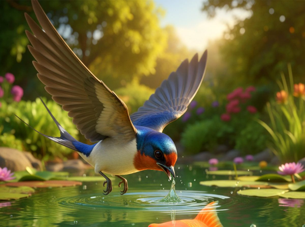 Schwalbe im Flug