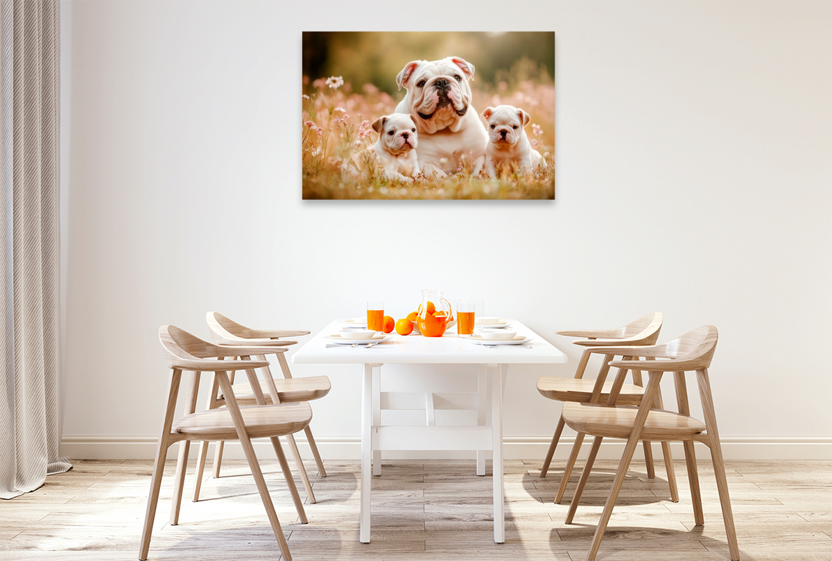 Süße Englische Bulldoggenfamilie