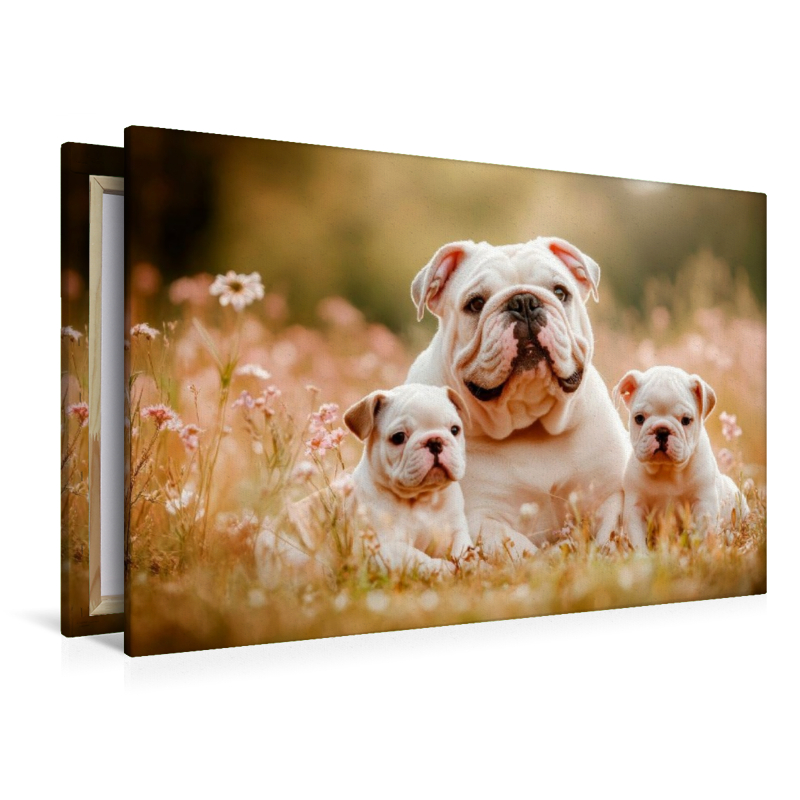 Süße Englische Bulldoggenfamilie