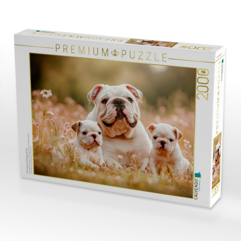 Süße Englische Bulldoggenfamilie