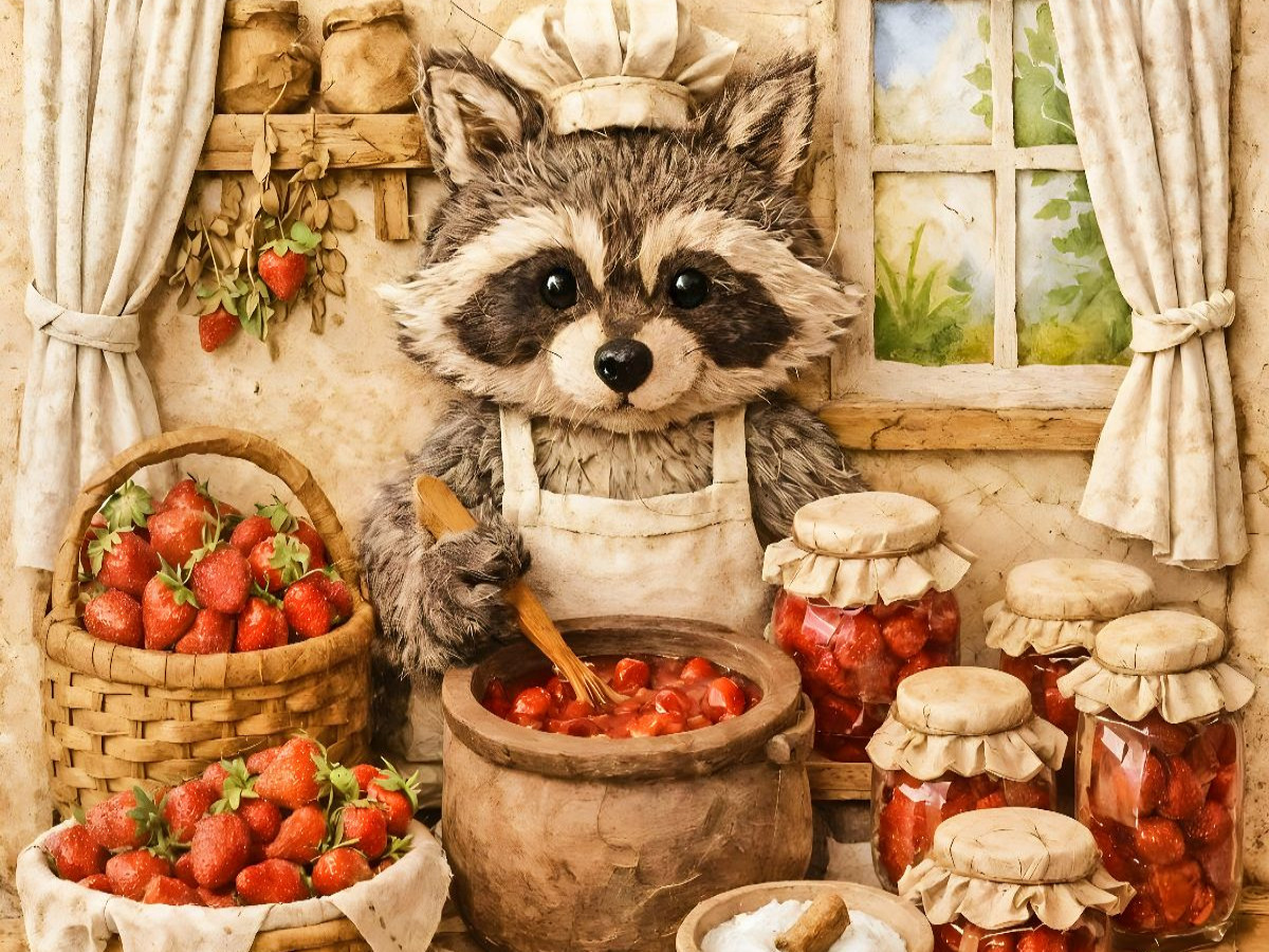 Sommer in der Marmeladenküche - Dachs mit der Marmelade